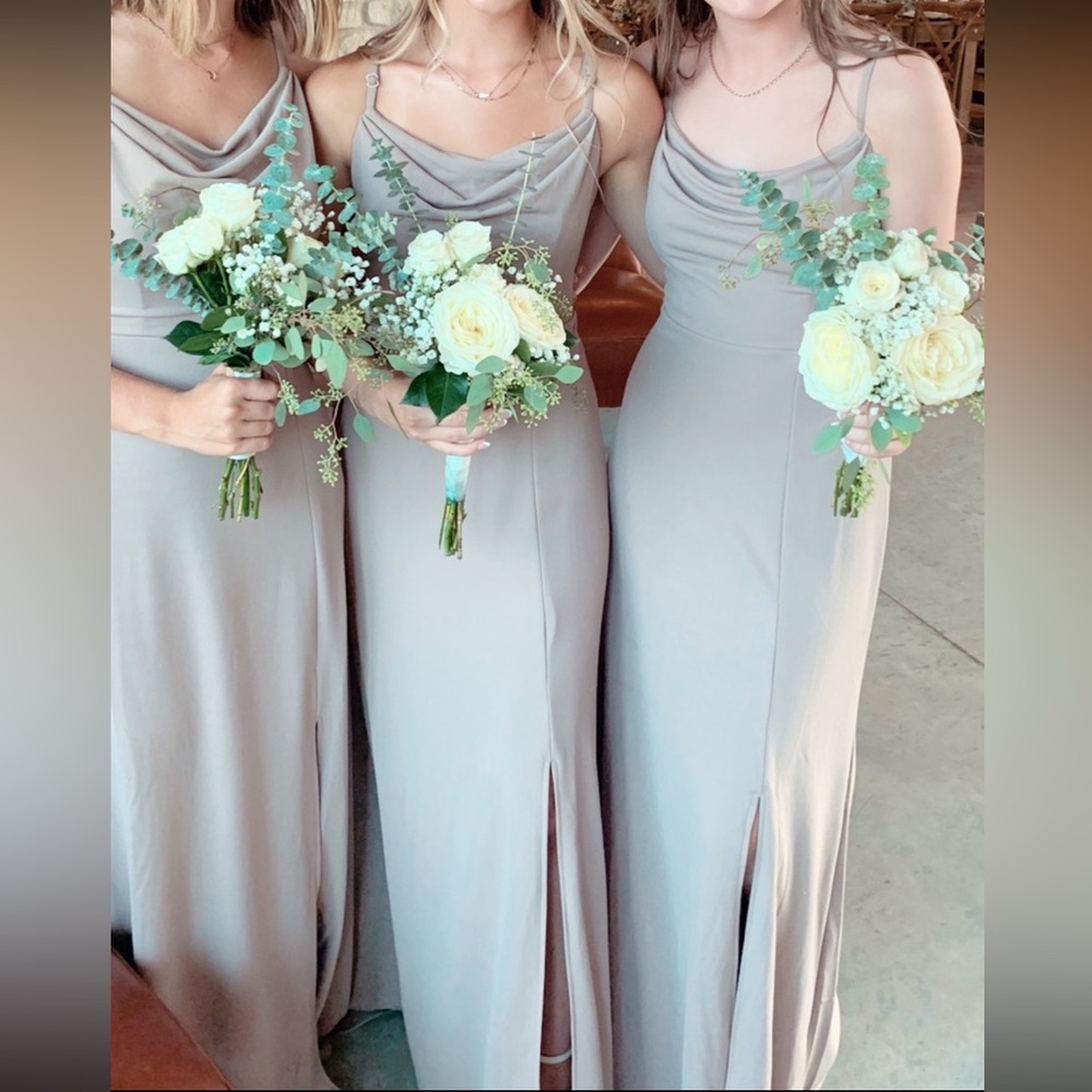 Beige bridesmaid dress